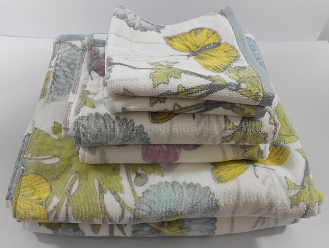 Peri Home Floral Butterflies Towel Set 6 Pieces Amazon.ca Home & Kitchen