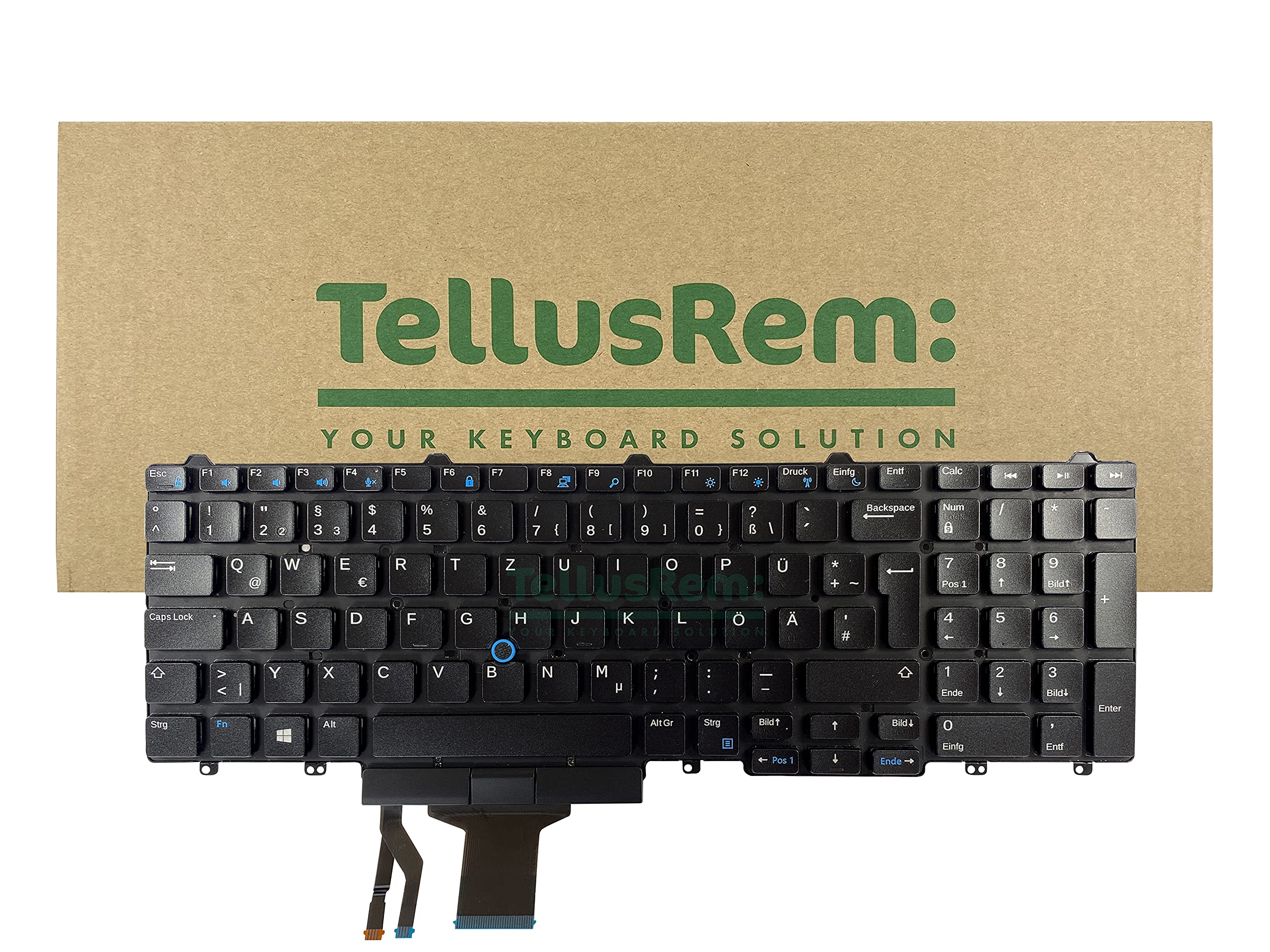 TellusRem replacement UK non-backlit keyboard for Dell Latitude E5550 E5570 5580 5590