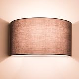 HARPER LIVING Indoor Wall Light with Switch Grey Fabric Shade E27 view 2