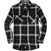 Alex Vando Mens Button Down Regular Fit Long Sleeve Casual Flannel Shirts | Soft washed cotton blend,Dual buttoned storage pockets,Multi-season wear,Washable,Nice present for male relatives
