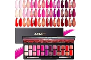 ABAC Pink&Red Solid Gel Polish Set,Spring&Summer Hema-free Soak Off 24 Color Gel Polish Kit with Double-Ended Nail Art Brush for Salon and Nail Art DIY at Home