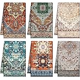 Kinlop 6 Pcs Linen Tea Towels for Kitchen, Baking, Home Decor - Boho Tribe Style, Small