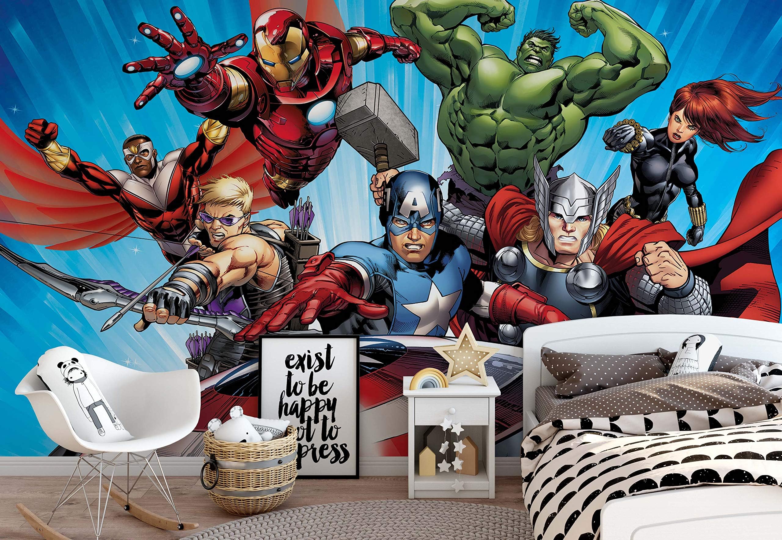 Marvel Avengers - Photo Wallpaper - Wall Mural - EasyInstall Paper - Giant Wall Poster - XXXL - 416cm x 254cm - EasyInstall Paper - 4 Pieces