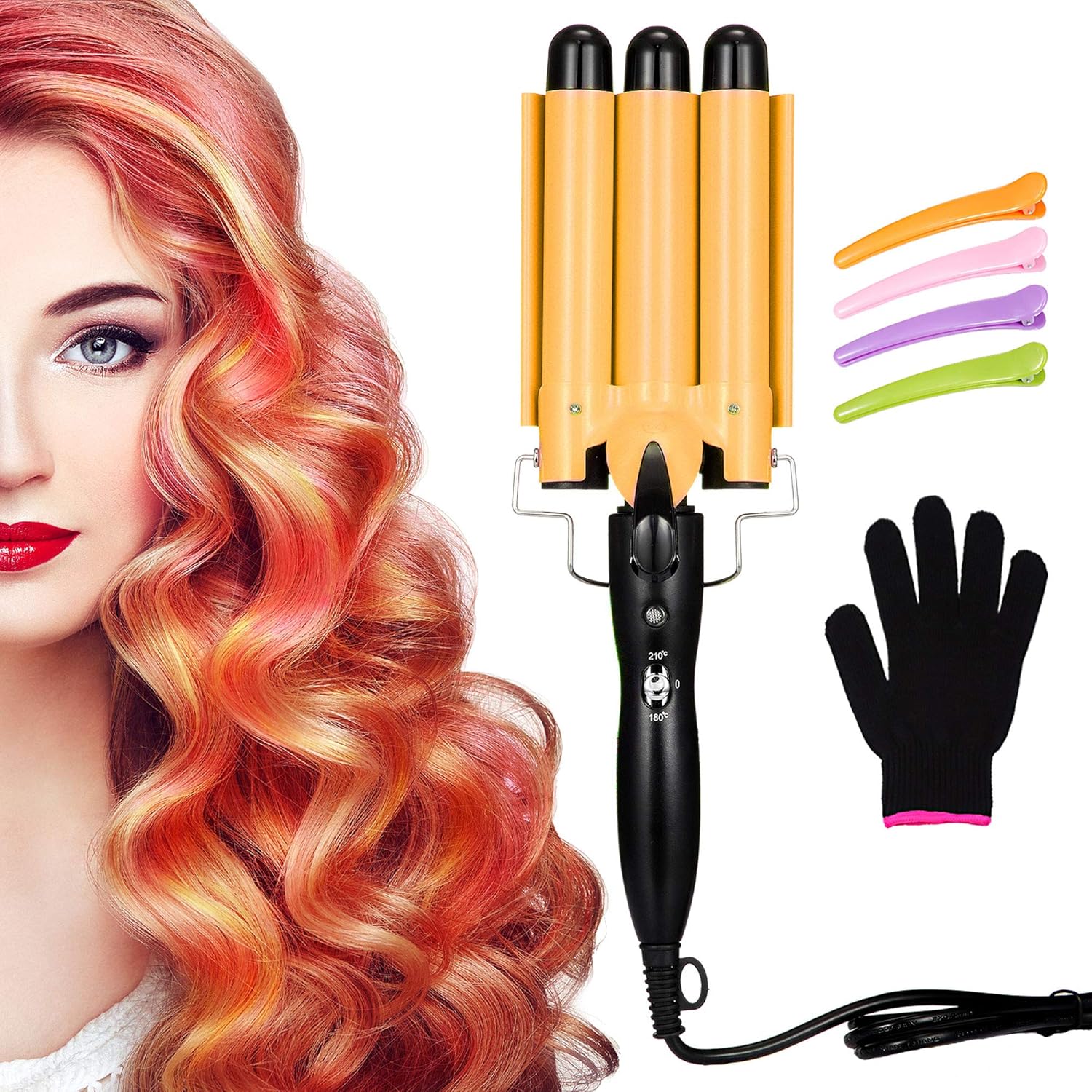 ion triple barrel curling iron