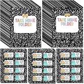 Gueevin 40 Set Student Homework Folder Labels for Composition Notebook Homework Take Home Folder Covers Label with Leave at Home, Send Back to School Sticker Thermal Printed for Office Classroom