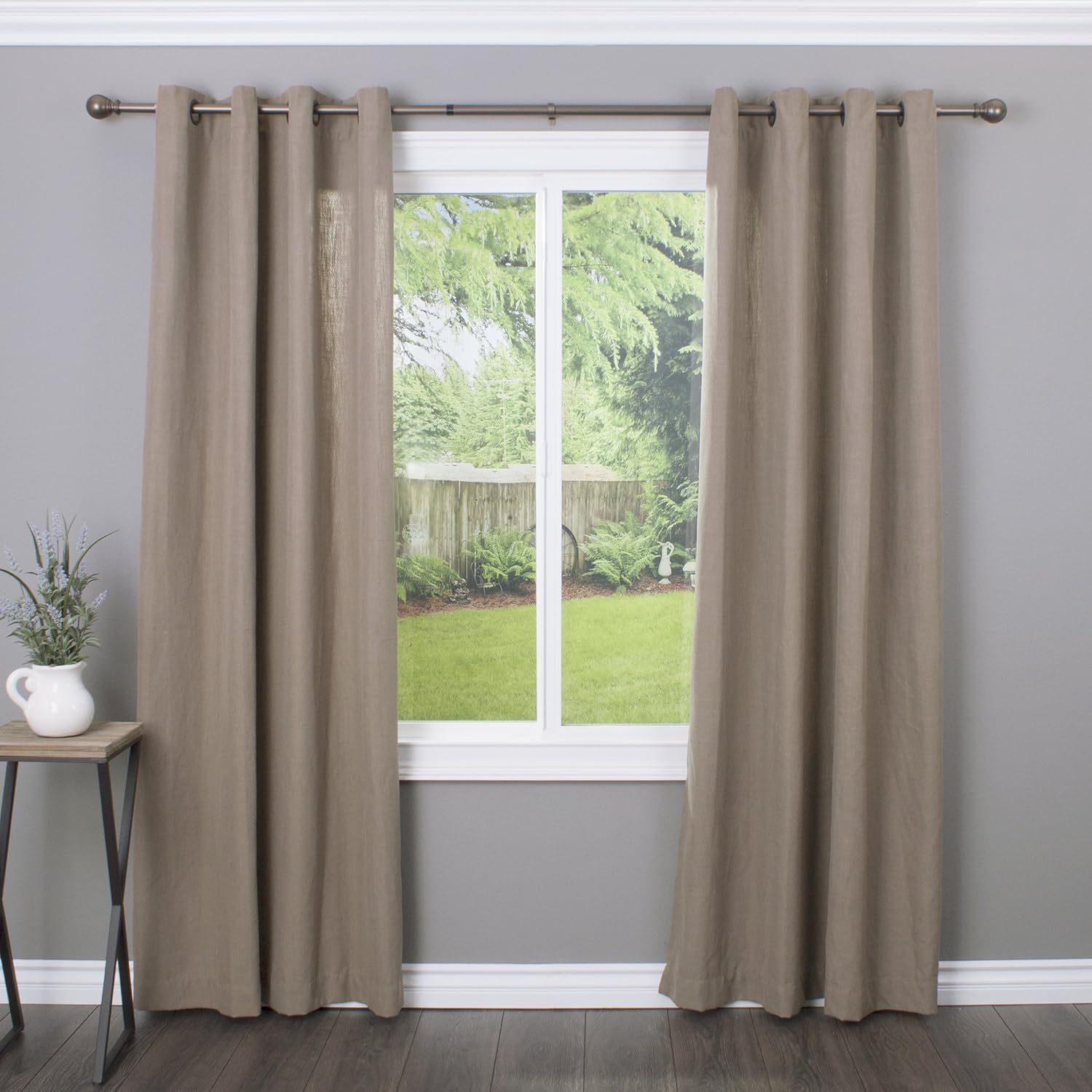 Decopolitan Ball Single Telescoping Drapery Rod Set, Short, Bronze: Home & Kitchen