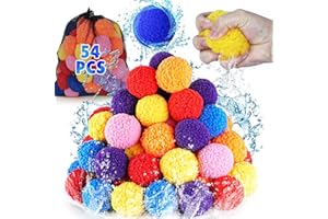 LQYoyz 54 Water Balls Reusable Water Balloons Quick Fill for Kids Outdoor Games & Water Toys - Summer Outside Toys Water Play Ball for Pool Backyard Lawn Fun Games Activities Party Favors