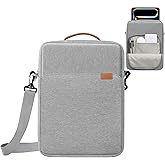 ZMEIKJ 9-11 Inch Tablet Sleeve iPad Bag Satchel Messenger Sling Shoulder Bag for Men Travel Work with Handle Removable Shoulder Strap Carrying Case for Fire Laptop Kindle Surface Samsung Gray