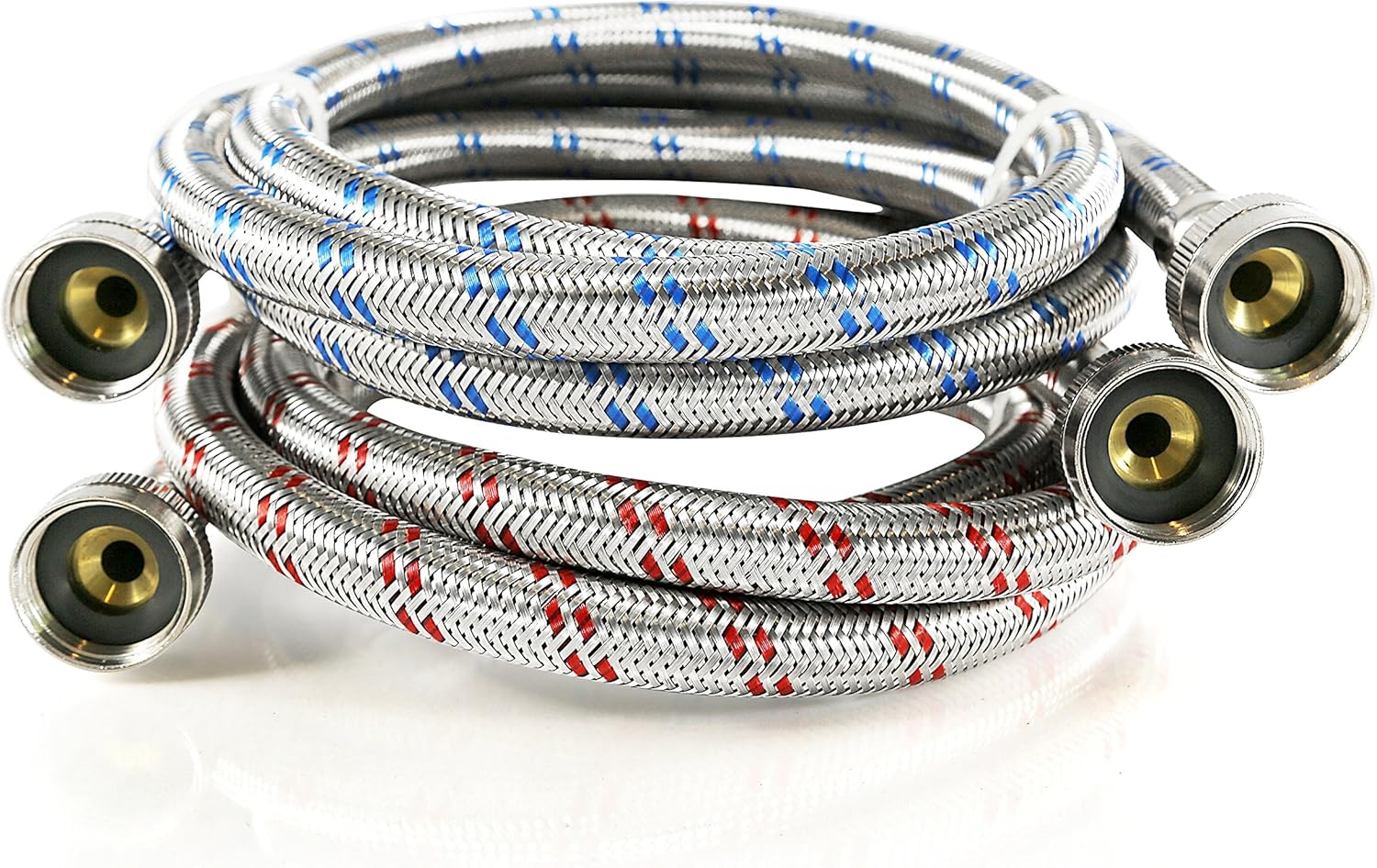 2Pack Stainless Steel Washing Machine Hoses Burst Proof, 6ft Long