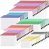 48pcs Mesh Zipper Pouch Bags, 8 Sizes Waterproof Plastic Zipper File Bags, 16 Colors,Multipurpose for Travel Storage, School Supplies, Office Appliances and Home Organizing,Multicolored
