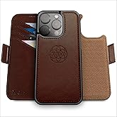 Dreem for iPhone 16 Pro Case Wallet, Revolutionary Phone Stand, Vegan Leather, MagSafe-Fit, Magnetic Detachable Flip Cover, RFID Blocking Card Holder, Gift-Box [Fibonacci:Coffee]