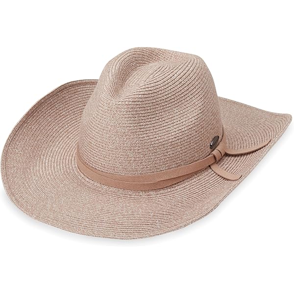 Western Cowboy Hat, Straw Woven, Tan Color with Brown  display picture 2