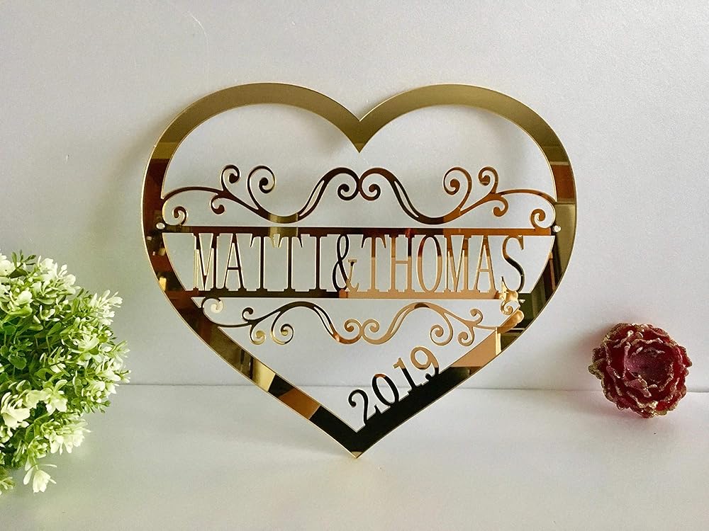 Amazon.com: Personalized Valentine Wreath Wall Hanging Sign Wedding