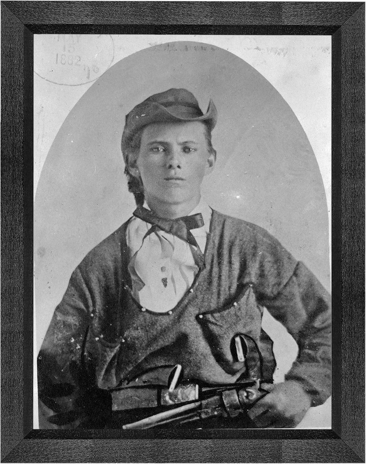 Photographs - Jesse James Photograph in a Black Beveled Frame - Historical Artwork from 1882 - (16