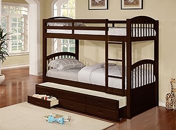 Amazon.com: Kings Brand Furniture Wood Twin Size Bunk Bed (Bunkbed ...