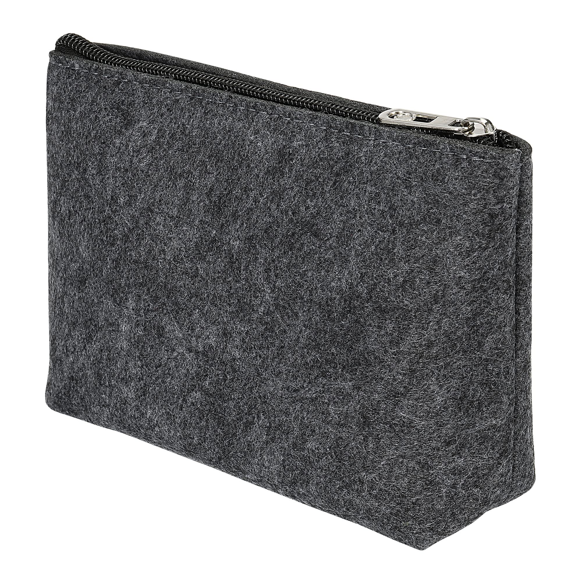 PATIKIL Felt Pencil Bag Pen Case Stationery Storage Zipper Pouch for Office Organizer, Dark Gray
