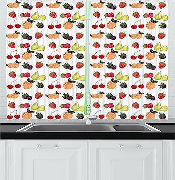 Amazon Com Ambesonne Fruit Kitchen Curtains Fresh Natural Themed