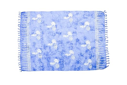 MANUMAR Damen Sarong blickdicht | Pareo Strandtuch mit Schnalle | Leichtes Wickeltuch mit Fransen | 155x115cm und 225x115cm (