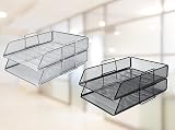 EXERZ Paper Sorter Tray Desk Organizer File Holder 2 Pack Black view 8