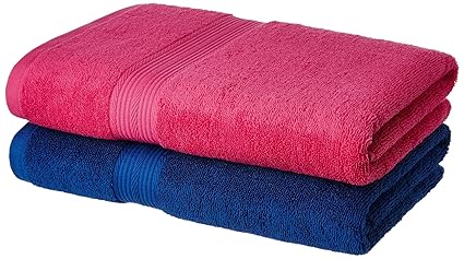 Solimo 100% Cotton 2 Piece Bath Towel Set, 500 GSM