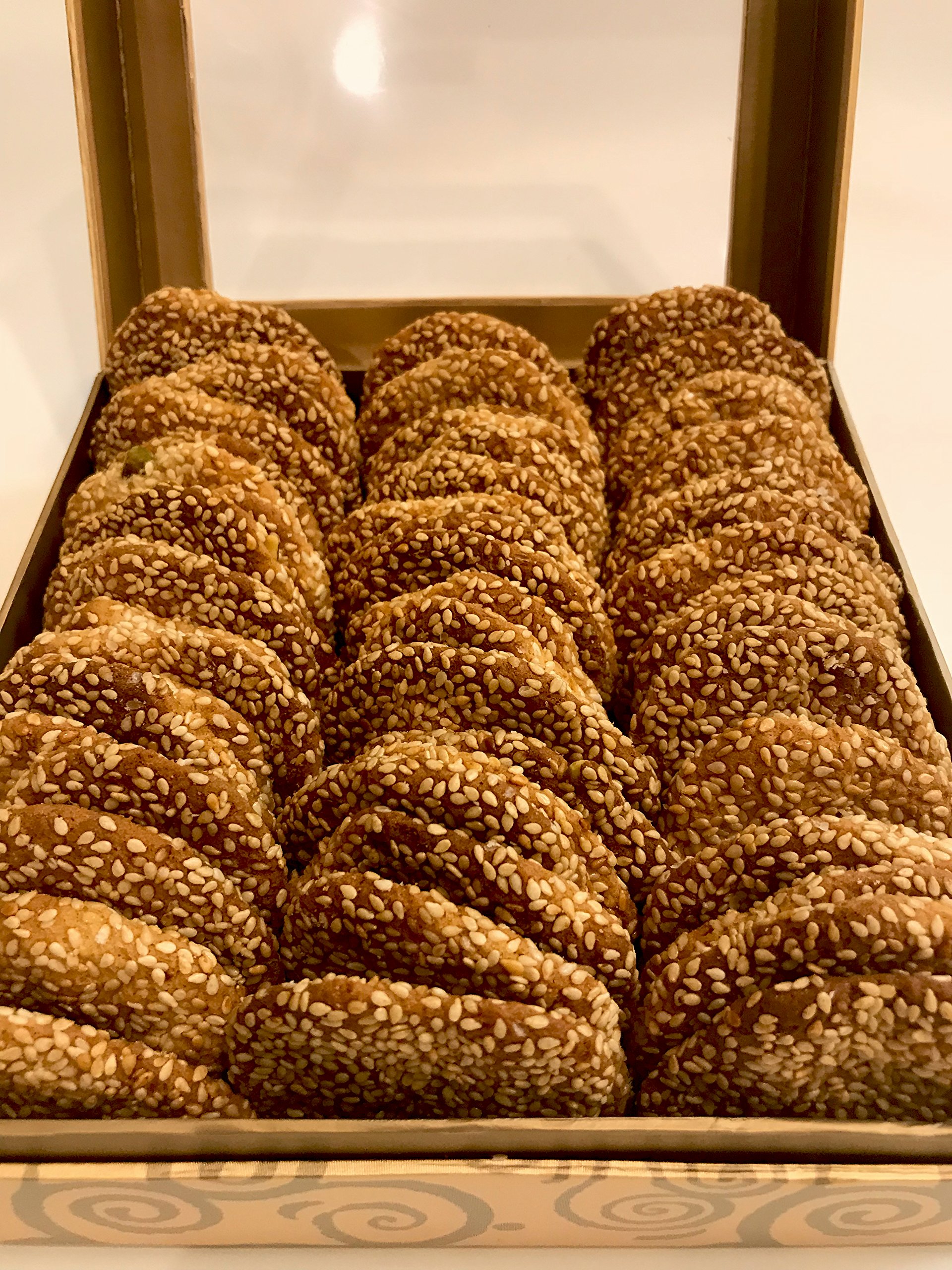 Barazek Sesame Seed and Pistachio Cookies 60 Pcs Signature Gift Box
