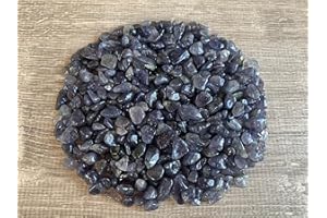 GAF TREASURES 2 oz Lot Natural Semi Tumbled Iolite Gemstone Chips, Iolite Crushed Mini Crystals, Undrilled Crystal Chips (Iolite)