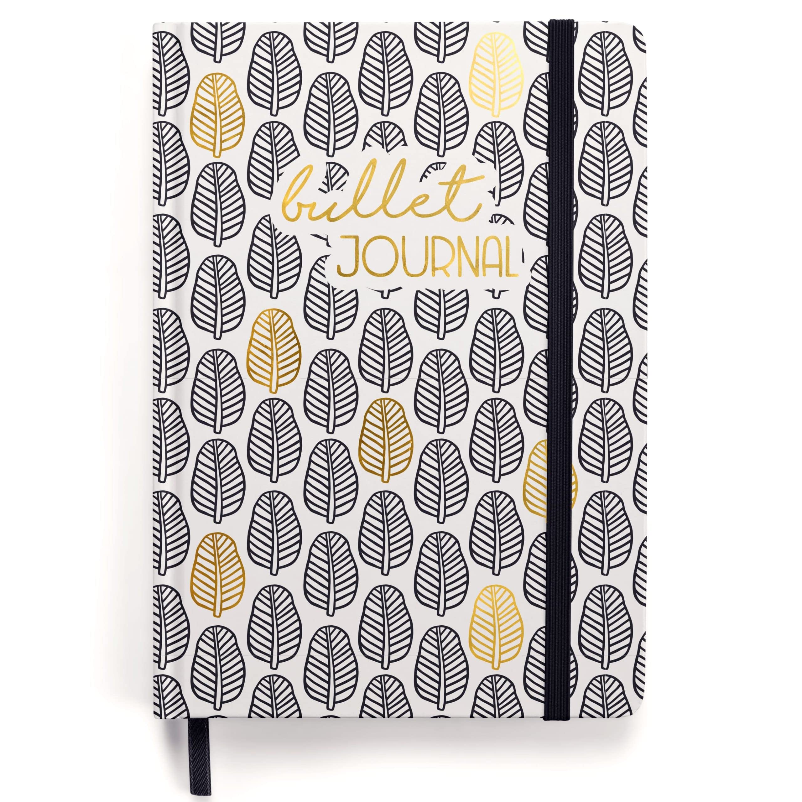 Premium Bullet Journal Starter Set - (Black White) - A5 dotted notebook | 192 pages thick 120g/m² dotted paper | with dot grid, templates, stickers, triangle pocket, instructions and more. — image 1
