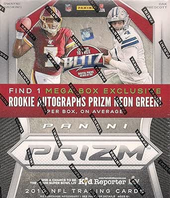 Amazon.com: 2019 Panini Prizm NFL Football MEGA box (40 cards incl. ONE Rookie Autograph card ...
