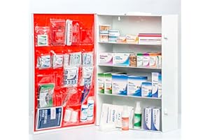 UniShield 4-Shelf Metal 1st Aid Cabinet Class B, Large Capacity First Aid Wall Mount Medicine Cabinet, Secure Metal Med Box with Easy Access, Exceeds OSHA/ANSI Z308.1 2015, Over 1,250-Pieces