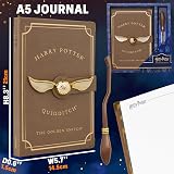 Harry Potter A5 Notebook Gift Set with Pen Faux Leather Diary Brown Wand Pen view 6