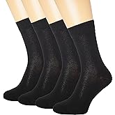 RONDO Cotton Mens Black Thin Dress Socks Lightweight Cotton Crew Socks - Super Soft and Breathable Black, Dark Blue, Brown