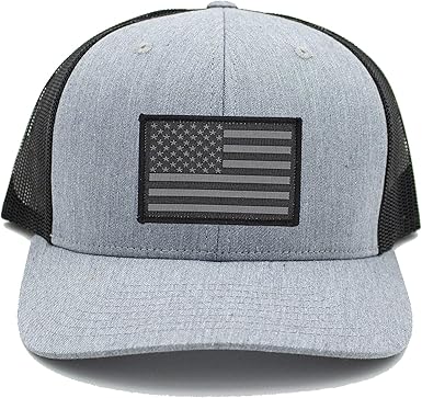 gray american flag hat