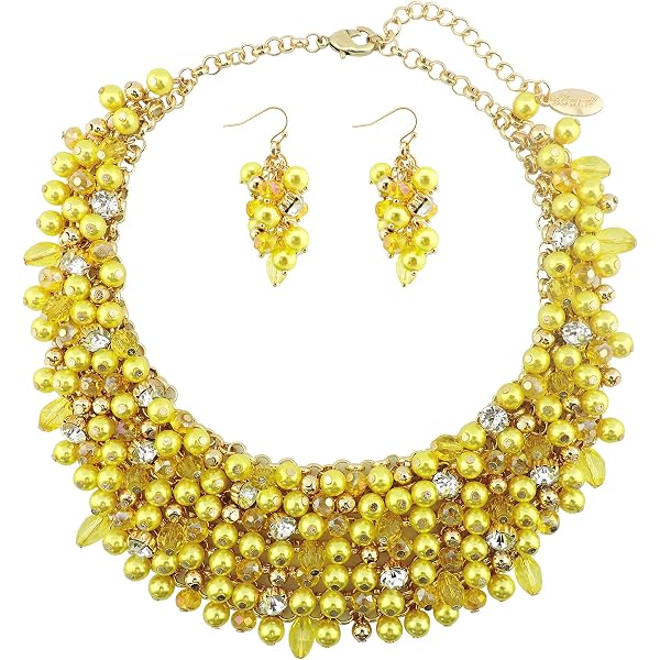 BOCAR Women's 5 Layer Turquoise Beaded Necklace & Earrings Set - Statement Vintage Jewelry Set - View #6