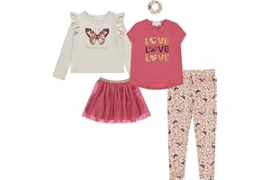 BTween Girls Kids Clothing and Accessory Set- 5pc Mix And Match Sets