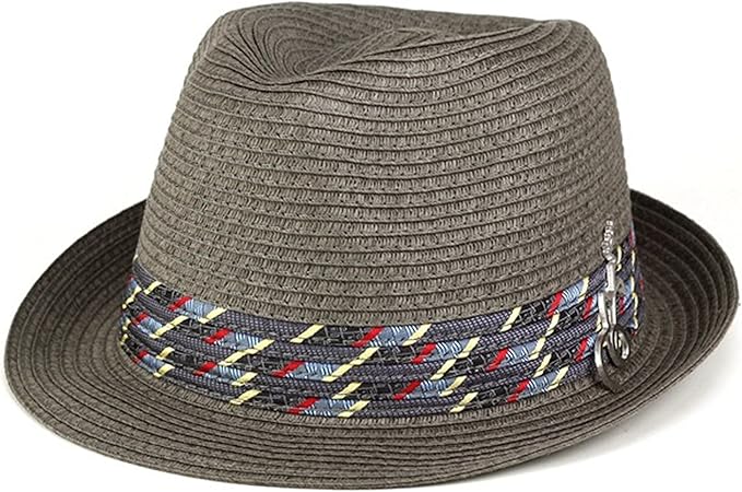 Amazon ストローハット メンズ 夏 ペーパーブレード Carlos Santana 中折れ ハット カルロス サンタナ 帽子 Memento グレー ハット 通販
