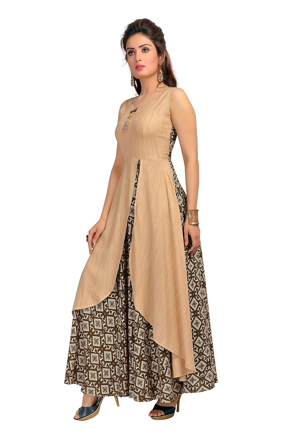 madhuram textiles women's rayon kurti (m-1027 p 4xl_brown)