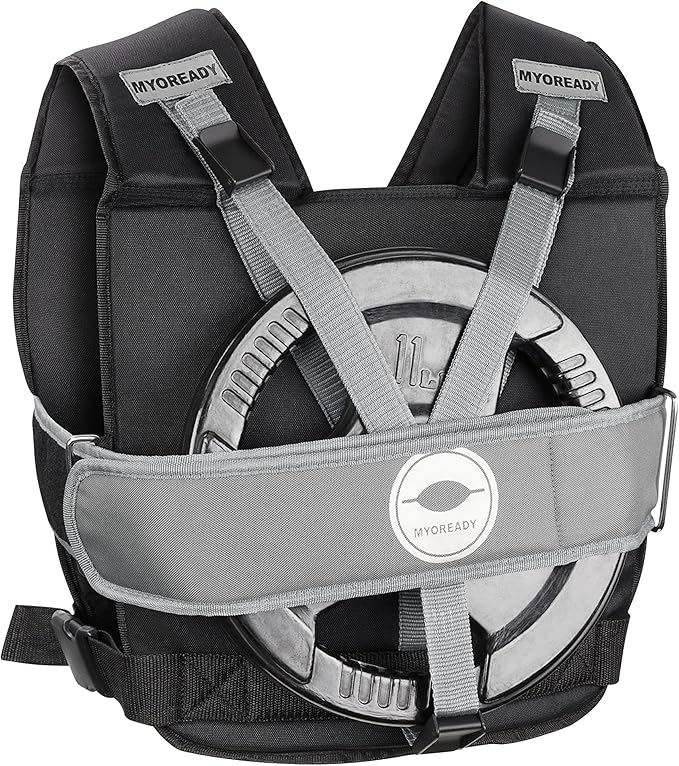 Myoready Weighted Vest (50 lb. Max) Adjustable, Heavy Duty Use