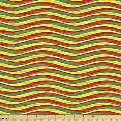 Ambesonne Rasta Fabric by The Yard, Vivid Colors