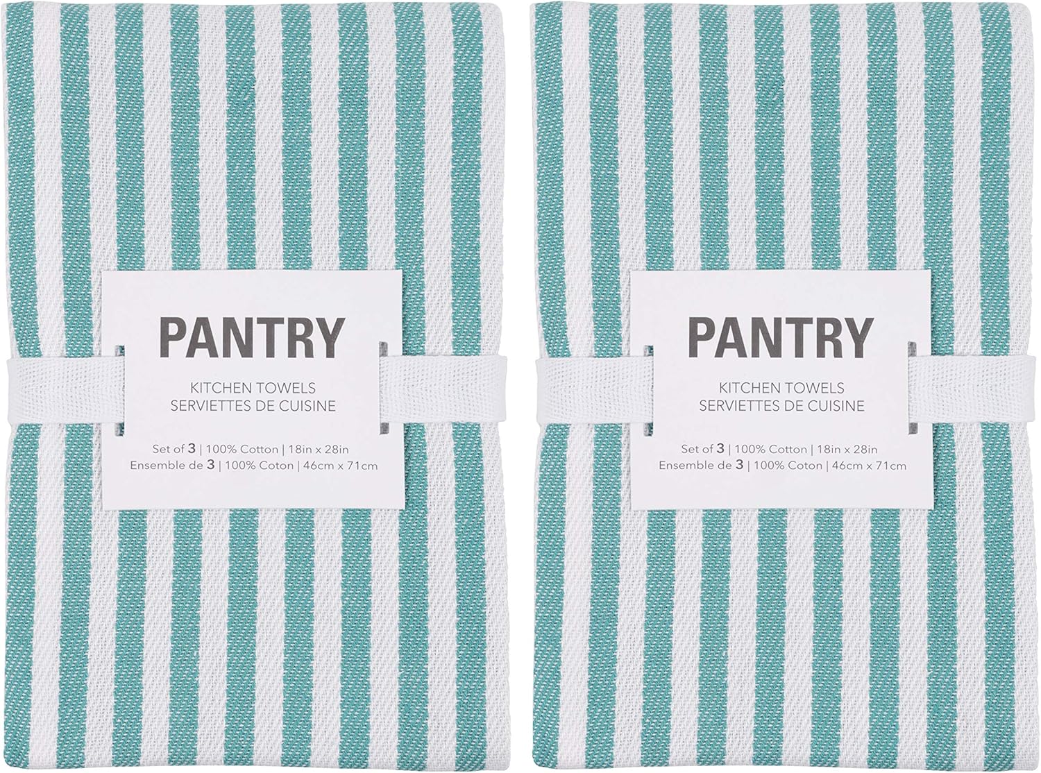 KAF Home Mixed Flat & Terry Kitchen Towels | Set of 6 18 x 28 Inches | 4 Flat Weave Towels for Cooking and Drying Dishes and 2 Terry Towels, for House Cleaning and Tackling Messes and Spills (Teal): Home & Kitchen