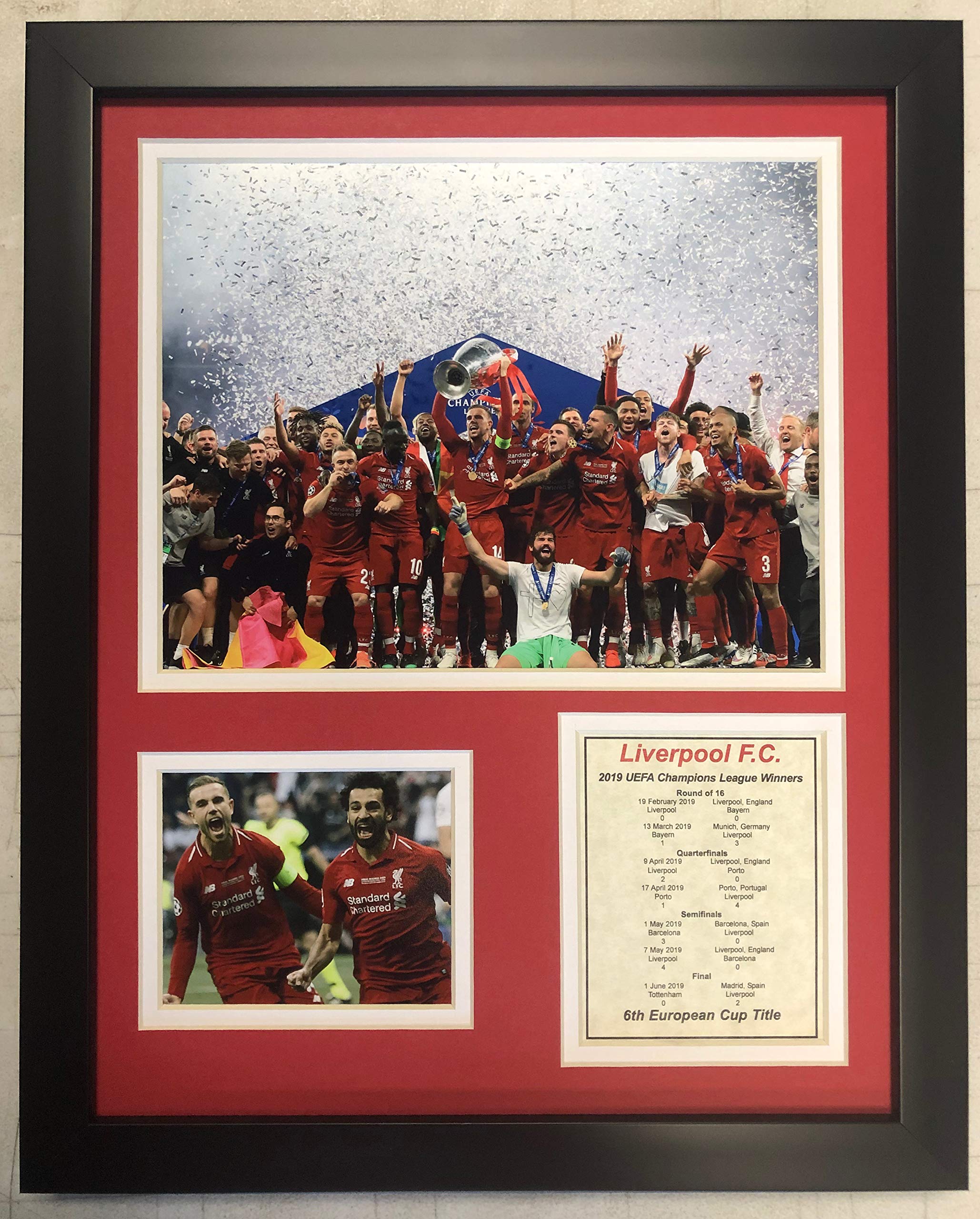 Legends Never Die Liverpool FC 2019 UEFA Champions League Champions Collectible | Framed Photo Collage Wall Art Decor - 12"x15"
