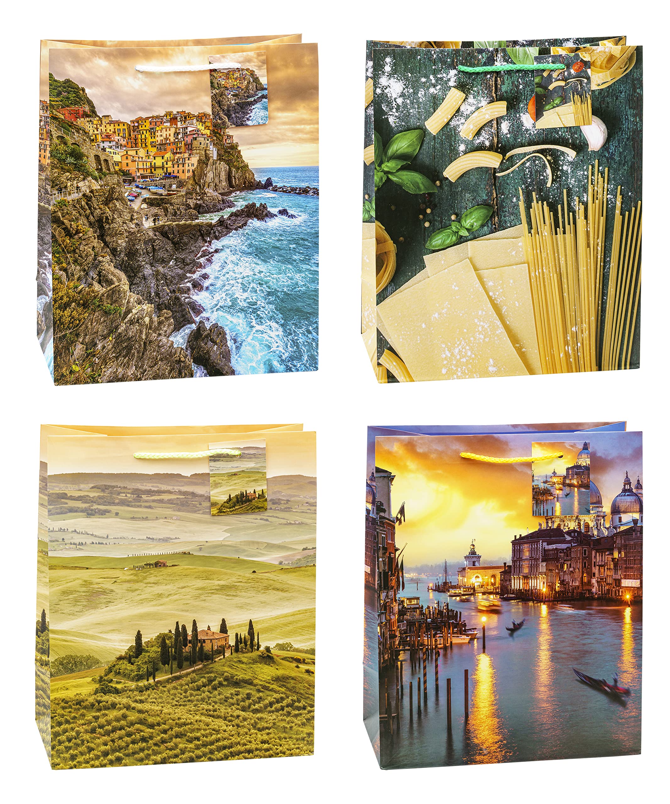 TSI 82310 gift bags Tuscany & Venice, Pack of 12, size: large (12,5 x 10 x 5,5 inch)