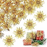 Yunlly 40 Pcs 4 Inch Valentine's Day Self Adhesive Gift Bows, Multicolor Present Bows for Gift Wrapping, Holiday and Party Decorations(Gold)