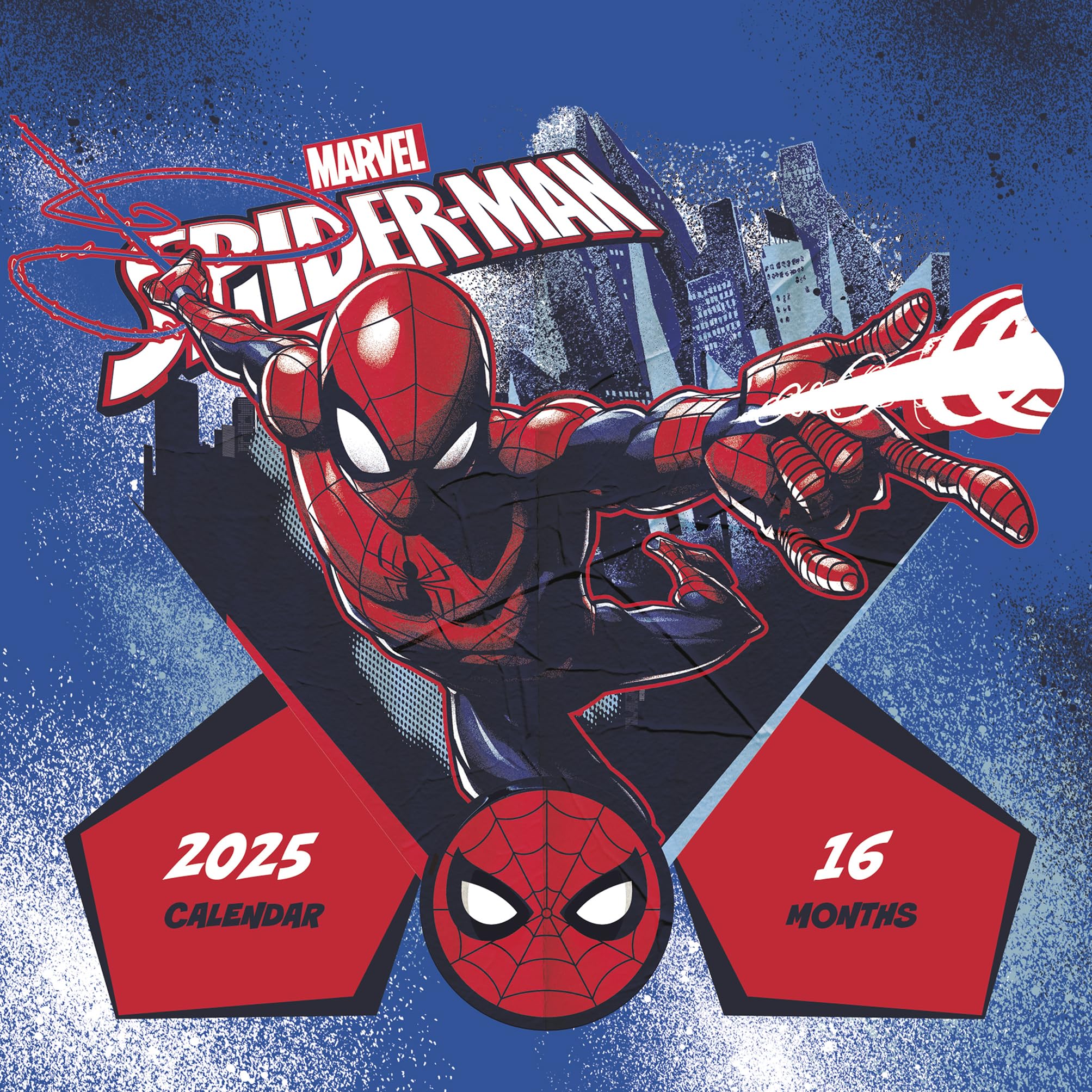 Spider-Man 2025 30x30 Square Calendar – Marvel 16-Month Superhero Planner, Vibrant Art, Large Writing Space for Scheduling, For Marvel Fans, Home, Office, Dorm