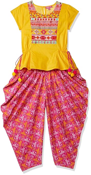 Girl's cotton Straight Salwar Suit Set