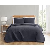 TRULY SOFT Textured Waffle Charcoal Grey Polyester 3-Piece King Comforter Set, Solid Themed, for Men and Women, Oeko-TEX Certified Confidence