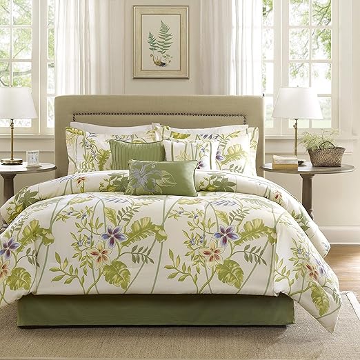 Amazon Com Home Style Tropical Comforter Set King Size Green