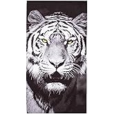 Northwest Classics Beach Towel, 30" x 60", White Tiger Face Design