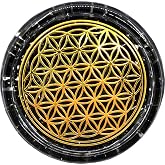 ZZYBIA LARGE 4" Obsidian Crystals Flower Of Life Coaster Water Charging Plate Energy Dome