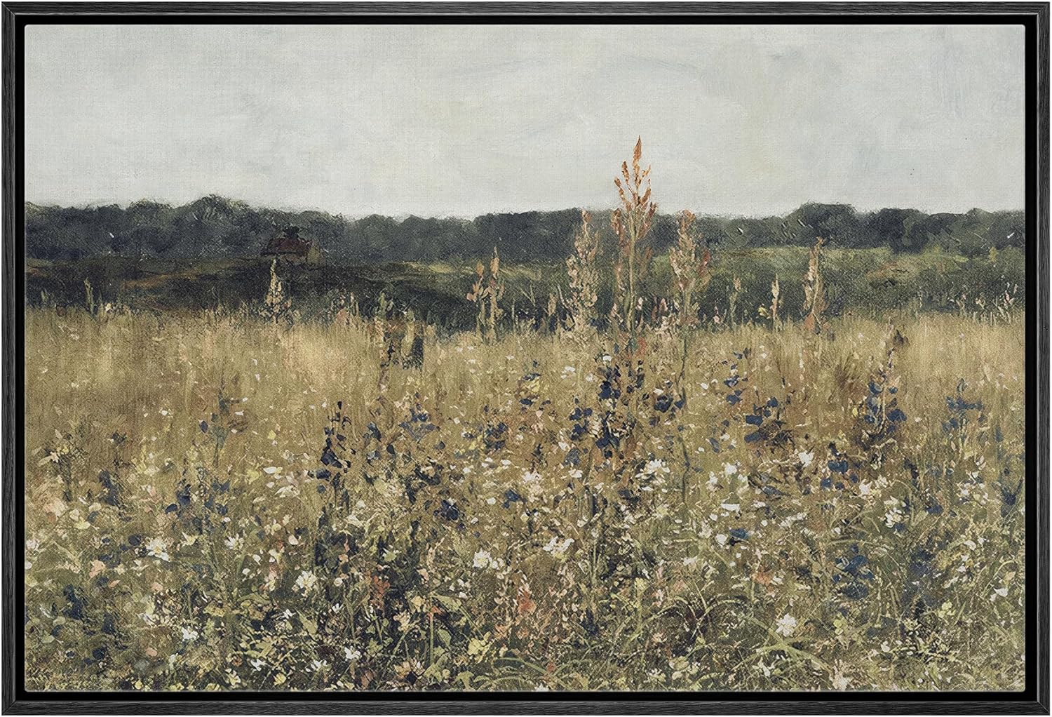 Wall Décor - wall26 Framed Canvas Print Wall Art Rustic Wildflower Country Landscape Nature Wilderness Illustrations Fine Art Farmhouse Floral Botanical Calm/Relax Cozy for Bedroom - 16