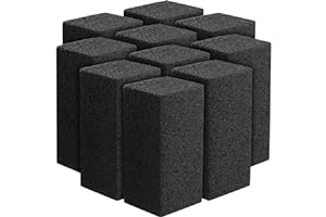 IRENARE 10 Pieces Commercial Grade Grill Cleaning Brick Bulk Heavy Duty Pumice Stone Brick Cleaning Grill Stone Reusable for Home Restaurant Griddles, Flat Top and BBQ Grates Outdoor Cleans(Black)